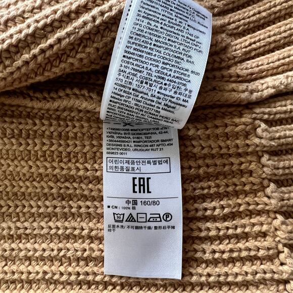 GAP Kids Chunky Knit Open Front Cardigan Beige XXL Cotton - Picture 6 of 11